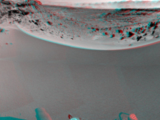 This stereo mosaic of images from the Navigation Camera (Navcam) on NASA's Mars rover Curiosity shows the terrain to the west from the rover's position on the 528th Martian day, or sol, of the mission (Jan. 30, 2014).