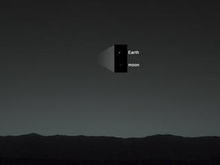 This view of the twilight sky and Martian horizon taken by NASA's Curiosity Mars rover includes Earth as the brightest point of light in the night sky