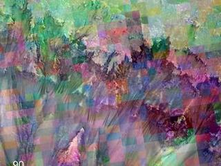 This image combines a photograph of seasonal dark flows on a Martian slope with a grid of colors based on data collected by a mineral-mapping spectrometer observing the same area.