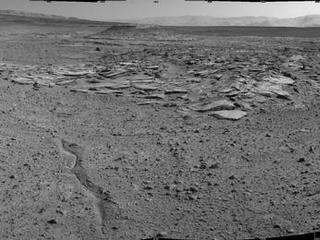 NASA's Curiosity Mars rover recorded this view of various rock types at waypoint called "the Kimberley" shortly after arriving at the location on April 2, 2014. The site offers a diversity of rock types exposed close together in a decipherable geological relationship to each other.