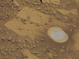 NASA's Curiosity Mars rover used its Dust Removal Tool to brush aside reddish dust, revealing gray, less-oxidized rock material at a target called "Bonanza King," visible in this Aug. 17, 2014, image from the rover's Mastcam. The rover team is evaluating this rock as a possible drilling target.