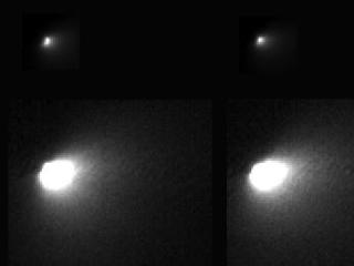 These images were taken of comet C/2013 A1 Siding Spring by NASA's Mars Reconnaissance Orbiter on Oct. 19, 2014, during the comet's close flyby of Mars and the spacecraft.