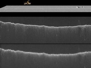 A comparison of two radargrams from the SHARAD instrument on NASA's Mars Reconnaissance Orbiter shows effects on the Martian ionosphere from the close passage of a comet.