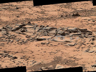 Erosion Resistance at 'Pink Cliffs' at Base of Martian Mount Sharp