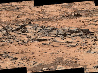 Erosion Resistance at 'Pink Cliffs' at Base of Martian Mount Sharp