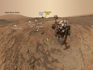 This self-portrait of NASA's Curiosity Mars rover shows the vehicle at the 'Mojave' site, where its drill collected the mission's second taste of Mount Sharp. The scene combines dozens of images taken during January 2015 by the MAHLI camera at the end of the rover's robotic arm.