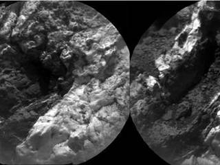 These images from the Chemistry and Camera (ChemCam) instrument on NASA's Curiosity Mars rover indicate similarly dark material, but with very different chemistries, in mineral veins at "Garden City."