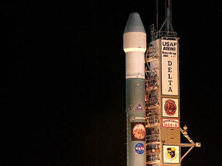 The second Mars Exploration Rover, Opportunity, was the first NASA mission lifted on what is referred to as a Delta II "heavy" rocket.