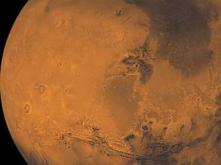 About 1000 Viking Orbiter red- and violet-filter images have been processed to provide global color coverage of Mars at a scale of 1 km/pixel.