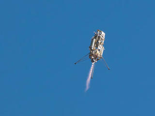 A prototype of the Lander Vision System for NASA's Mars 2020 mission was tested in this Dec. 9, 2014, flight of a Masten Space Systems "Xombie" vehicle at Mojave Air and Space Port in California.