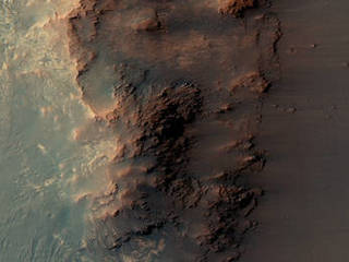 This map show a portion of Endeavour Crater's western rim that includes 
the "Marathon Valley" area investigated intensively by NASA's Mars Exploration Rover Opportunity in 2015 and 2016, and a fluid-carved gully that is a destination to the south for the mission.