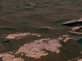 This view from the Mast Camera (Mastcam) on NASA's Curiosity Mars rover shows two scales of ripples, plus other textures, in an area where the mission examined a linear-shaped dune in the Bagnold dune field on lower Mount Sharp in March and April 2017.