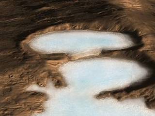 Artist concept of glacier on Mars.