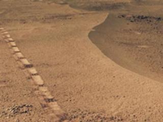 NASA's Opportunity Mars rover passed near this small, relatively fresh crater in April 2017, during the 45th anniversary of the Apollo 16 mission to the moon. The rover team chose to call it "Orion Crater," after the Apollo 16 lunar module. The rover's Panoramic Camera (Pancam) recorded this view.