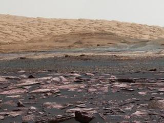 This early 2017 look ahead from the Mastcam of NASA's Curiosity Mars rover includes four geological layers to be examined by the mission, and higher reaches of Mount Sharp beyond the planned study area. "Vera Rubin Ridge" sits just above the reddish foreground rocks of the Murray formation.