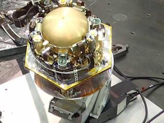 The Seismic Experiment for Interior Structure (SEIS) instrument for NASA's InSight mission to Mars undergoes a checkout in this photo taken July 20, 2017, in a Lockheed Martin clean room facility in Colorado. The SEIS was provided by France's national space agency (CNES).