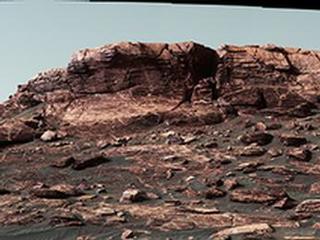 Researchers used the Mastcam on NASA's Curiosity Mars rover to gain this detailed view of layers in "Vera Rubin Ridge" from just below the ridge. The scene combines 70 images taken with the Mastcam's right-eye, telephoto-lens camera, on Aug. 13, 2017.
