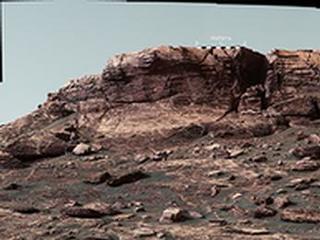 Researchers used the Mastcam on NASA's Curiosity Mars rover to gain this detailed view of layers in "Vera Rubin Ridge" from just below the ridge. The scene combines 70 images taken with the Mastcam's right-eye, telephoto-lens camera, on Aug. 13, 2017.